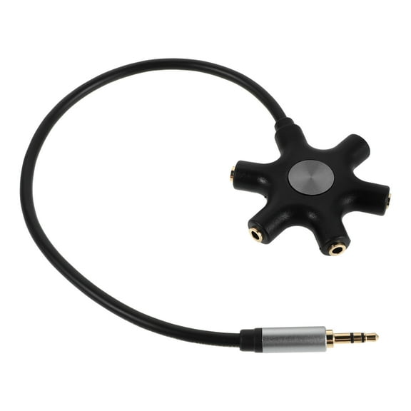 Tineasur Headset Splitter Adapter Cord High Fidelity Audio Black 1Pack