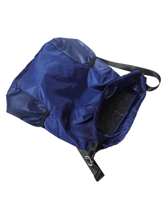 Drawstring Backpack Large Capacity Dark Blue Cinch Bag for Fitness and Travel