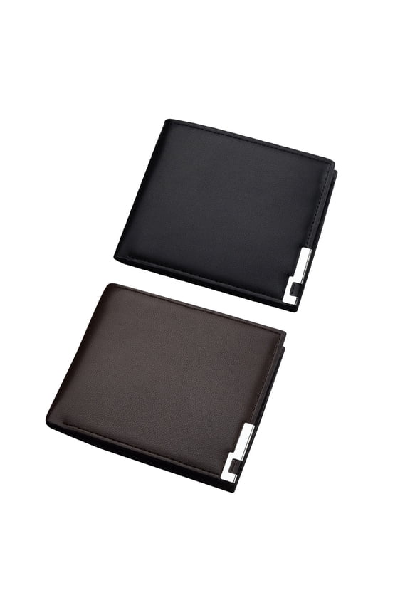 Men's Wallet Black PU Billfold for Business and Office Use
