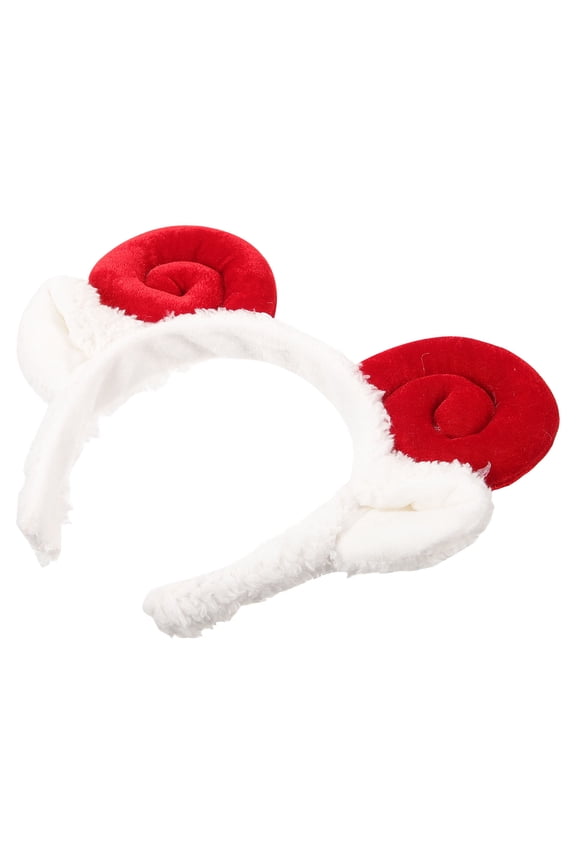 Red Adorable Sheep Ears Hair Hoop Fabric Headband for Hair Decoration