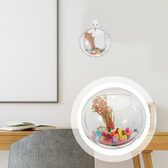 Tineasur Elegant Transparent Acrylic Wall Fish Bowl for Storage and Flower Arrangements, Perfect for Weddings and Parties