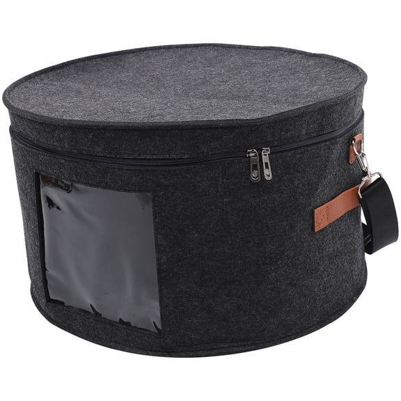 Tineasur Foldable Felt Storage Box with Carry Handle and Large Capacity for Family Storage, Dark Grey