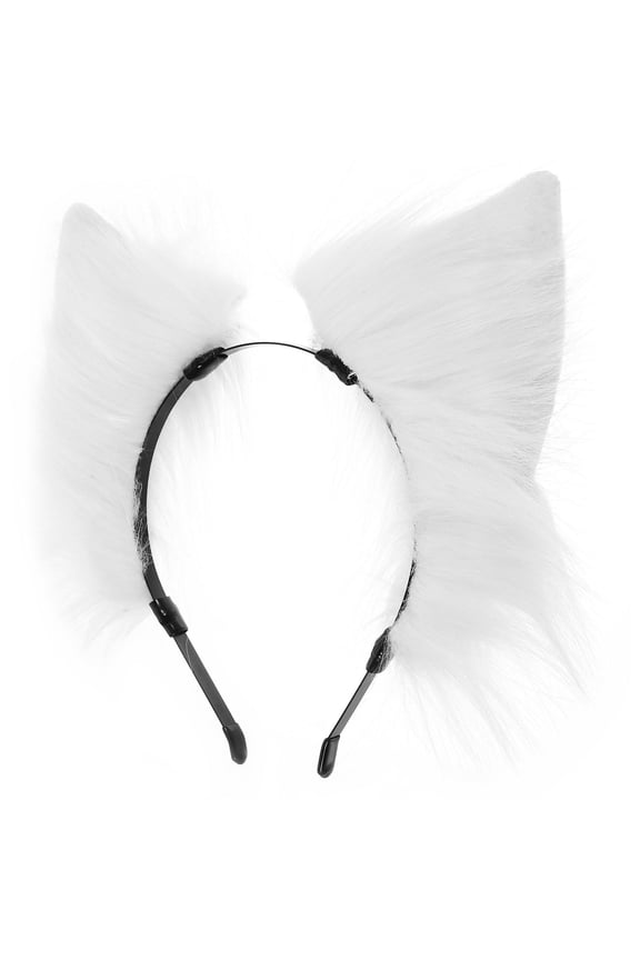 Stylish White Cloth Cat Ears Headband, Comfortable for Decor