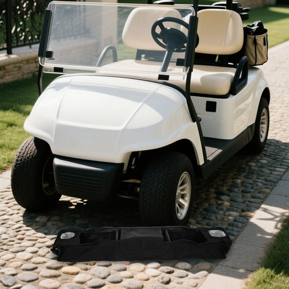 Tineasur Golf Cart Storage Basket Front No Drill Organizer Tray with Insulated Beverage Cooler