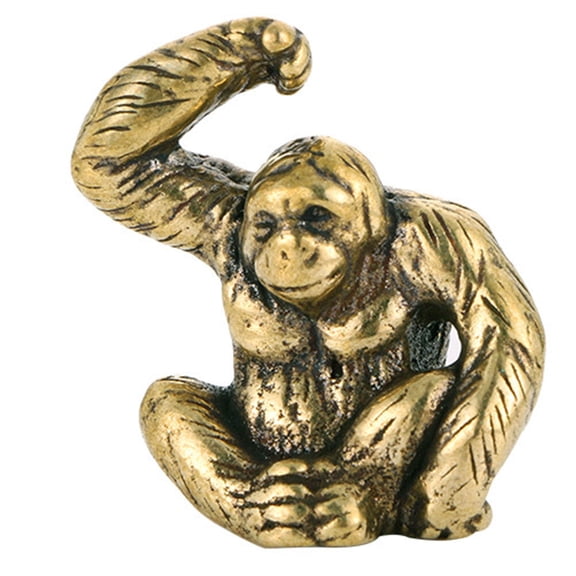 Tineasur Gorilla Home Decor Brass Sculptures for Holidays 1Pcs