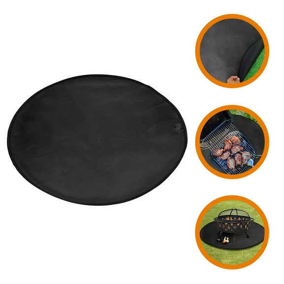 Tineasur Fireproof Bbq Mat Black Silicone A-Grade Fiberglass for Home Barbecue