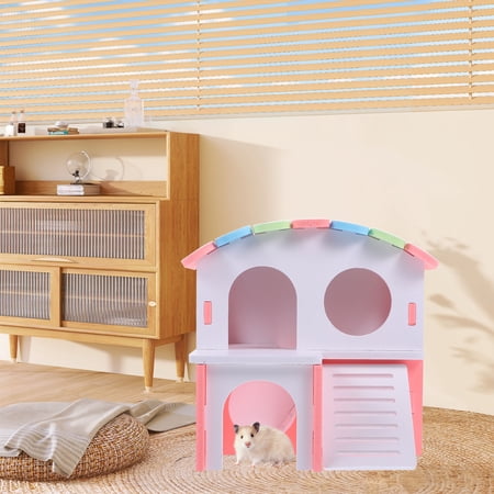 Tineasur Durable PVC Hamster Hideout with Ladder for Small Pets Assorted Color