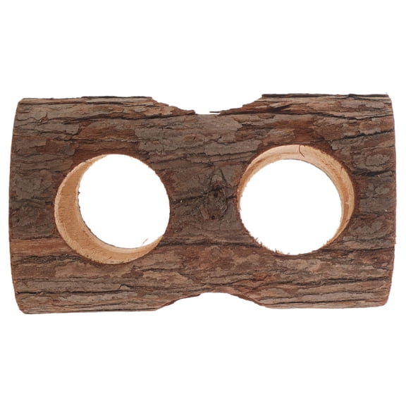 Tineasur Wooden Hamster Hideout Tunnel, Tree Hollow Tube Chew Toy Small Pet Cage Accessory for Gerbils, Mice and Small Animals
