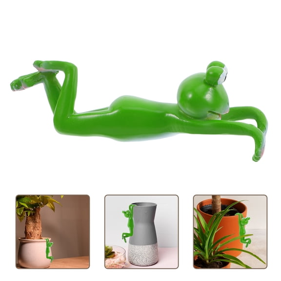 Tineasur Contemporary Resin Small Frog Planter Frog Figurine For Planter Decoration Green 1Pack