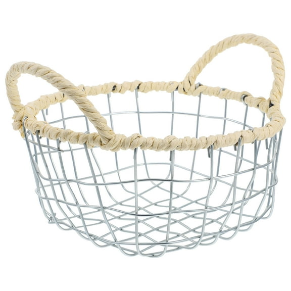 Tineasur Countertop Storage Baskets Woven Basket Silver Storage 1Pcs