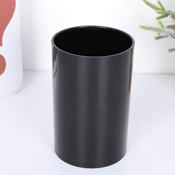 Tineasur 1Pc Black Plastic Tableware Holder Kitchen Cylinder Container for Tidy Countertop Storage