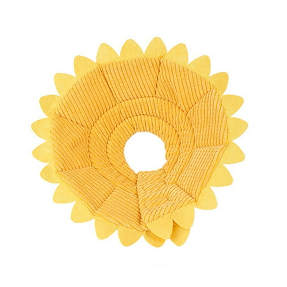 Tineasur Yellow Cloth Dog Collar with Sunflower Design Safe Lightweight Durable for Wearing