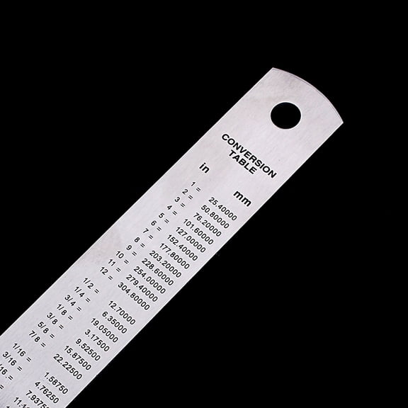 Tineasur High Hardness Stainless Steel Ruler Double Sided with Conversion Table for Accurate Measurements