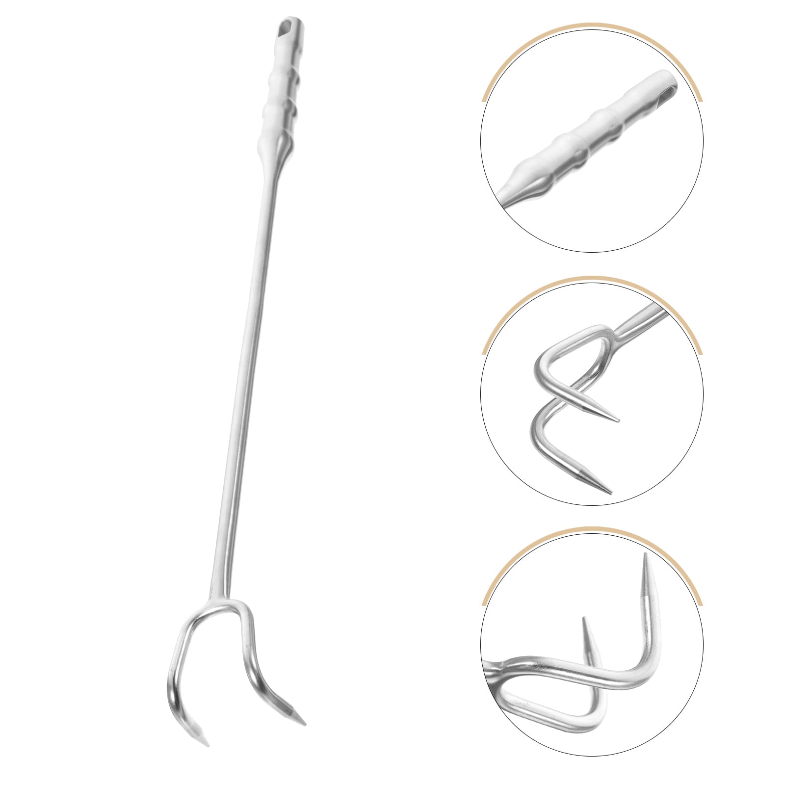 Tineasur Portable Stainless Steel Meat Flipper Hook Easy to Clean Food ...