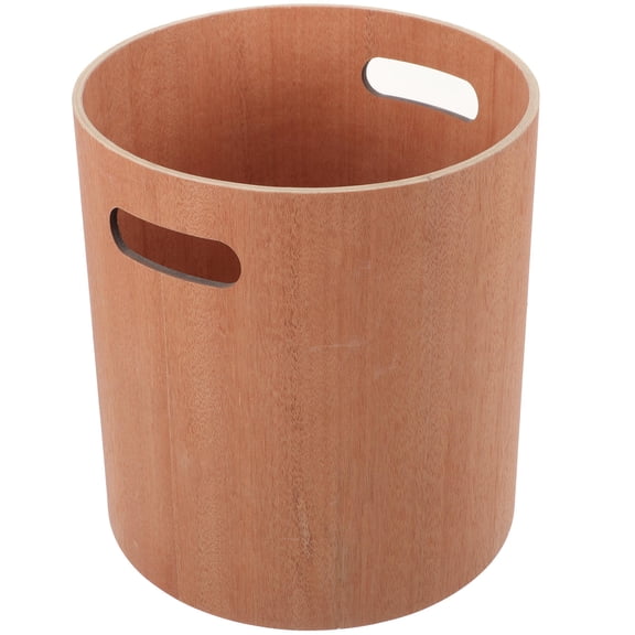 Tineasur Wooden Trash Can Khaki Japanese-Style Minimalist Design Home Use
