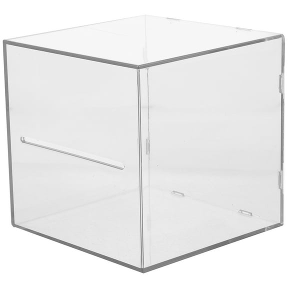 Tineasur Transparent Desktop Coin Container Acrylic Saving Pot for Tabletop Use