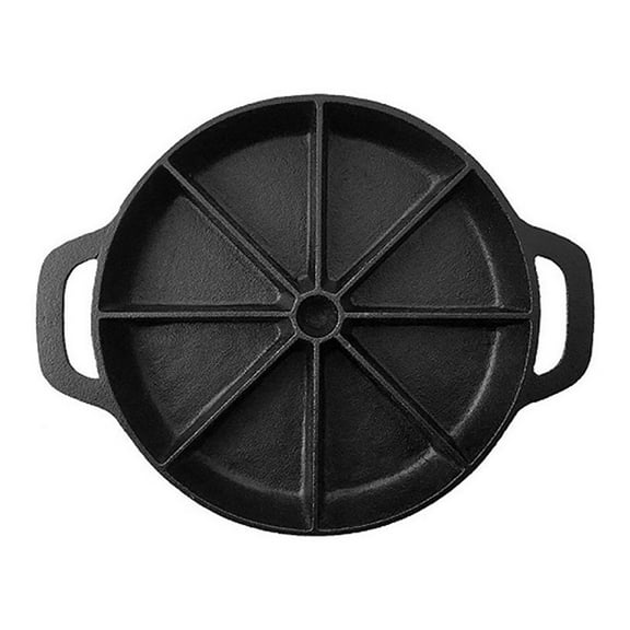 Tineasur Black Cast Iron Bread Skillet Easy-to-Clean with Divided Compartments