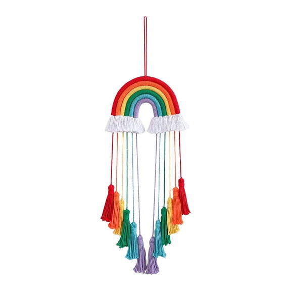 Tineasur Nursery Garland 1Pack Rainbow Woven Tassel Pendant Multi Color