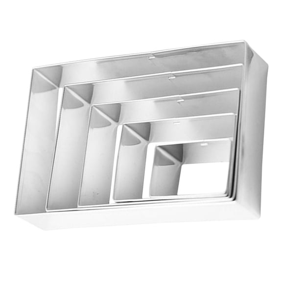 Tineasur 5Pcs Metal Rectangle Cookie Cutter Set for Baking Cakes Biscuits and Fondant