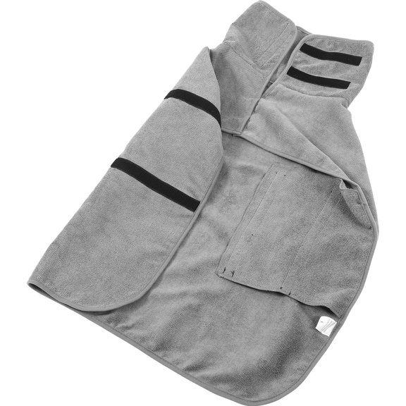 Tineasur Comfortable Polyester Dog Bathrobe Grey for Decor Wear-Resistant