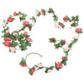 thumbnail image 1 of Tineasur Pink Artificial Rose Garland for Home Decor with Details and PVC, 1 of 8