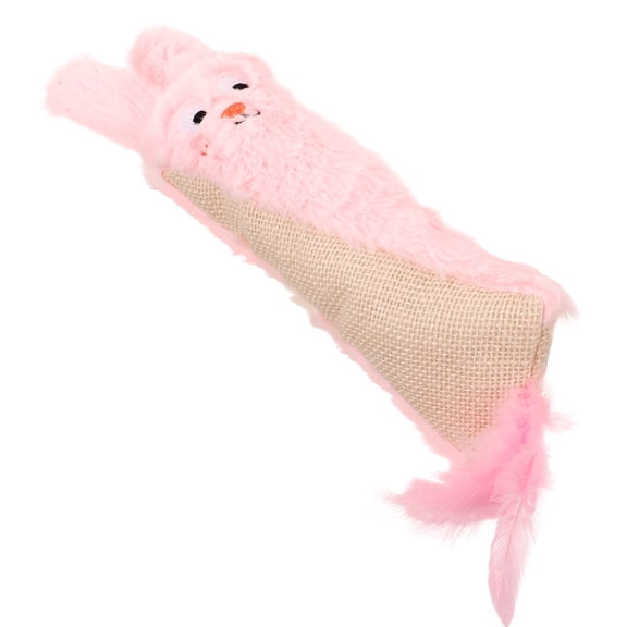 Tineasur Interactive Cat Toy Plush Chewing Cat Toy Pink Cute Rabbit Shape 1Pack