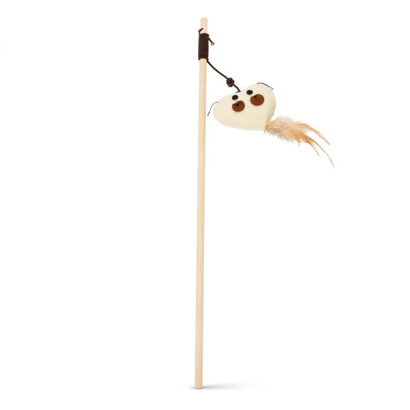 Tineasur Portable Cat Teasing Rod with Bell Self Teasing Wand for Indoor Cat Entertainment