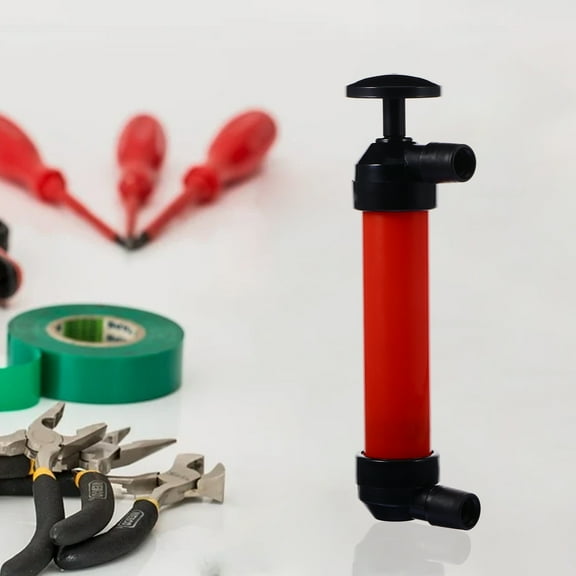 Tineasur Manual Oil Pump for Motorbike Red Piston Drum Pump for Fuel Transfer and Fluid Extraction
