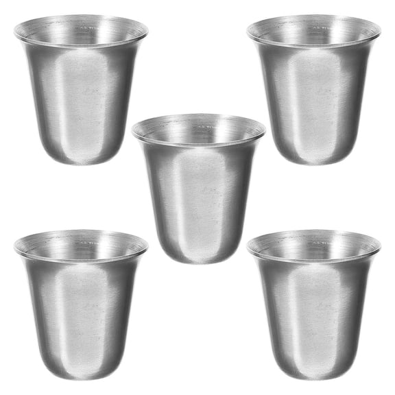 Tineasur 5-Piece Stainless Steel Cups Set with Stackable Design for Easy Storage and Use