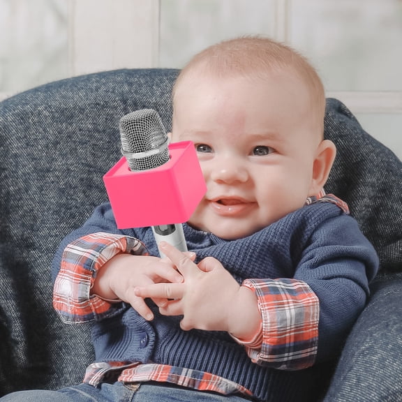 Tineasur Red Microphone Stand 1Pcs Mic Flags for Conference Meetings Reusable Plastic Decorative Accessory