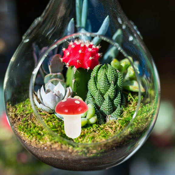 Tineasur Red Mushroom Christmas Tree Hanging Ornament for Home Office 12Pcs