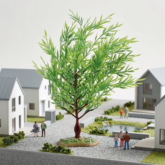 Tineasur Green Miniature Plastic Model for Home Decor, Garden Display, Landscape Design, and Outdoor Decoration Accessories