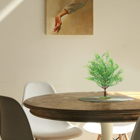 Tineasur Green Plastic Willow Tree Model for Decor and Micro Landscape