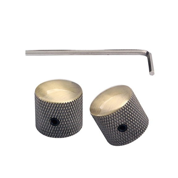 Tineasur Electric Guitar Knobs Volume Control Brass 2Pcs