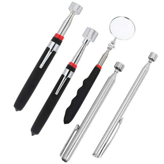 Tineasur 5 Pcs Scalable Magnetic Picker Stainless Steel for Lost Item Retrieval Auto Repair Tools