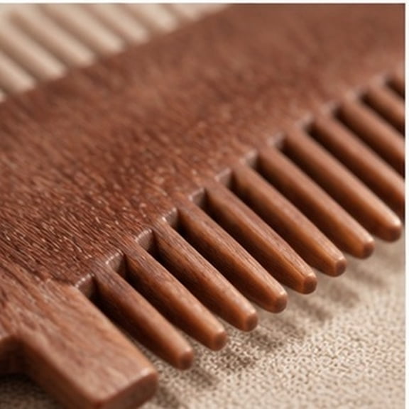 Tineasur Fish Shape Sandalwood Comb Natural Wood Hair Comb for Scalp Massage and Detangling