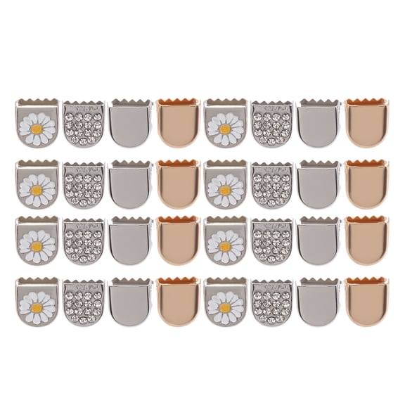 Tineasur Shoe Lace Locking Clips with Daisy Pattern for Shoelaces Easy to Use Assorted Color 32 Pieces