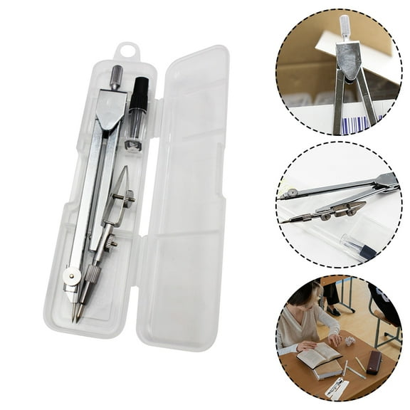 Tineasur Clear and Smooth Drawing Compass Set for Students, , 2 Pieces, Precision Tool for School and Art