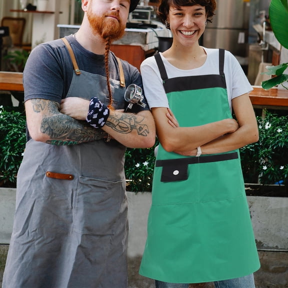 Tineasur PVC Waterproof Apron for Home Use Green Chef and Cooking Friendly