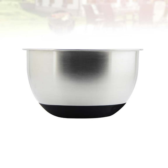 Tineasur Black Stainless Steel Mixing Bowl Non Slip Base for Home Egg Beating and Fruit Salad