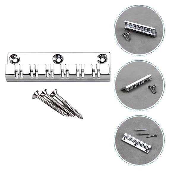 Tineasur Sturdy Metal Guitar Bridge, Plated , Easy Install Replacement for 12-String Electric Guitar
