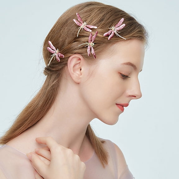 Tineasur U Shaped Hair Clip for Women Pink Hair Jewellery for Dances 1Set