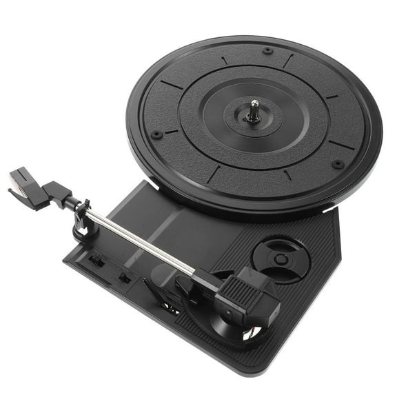 Tineasur Retro Style Black Record Player Turntable with Advanced Low Noise Motor and Vinyl Music Playback