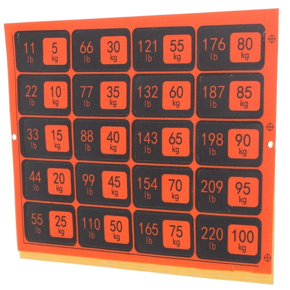 Tineasur Multipurpose Orange Weight Sticker Labels for Gym Use with Reusable and Adjustable Features