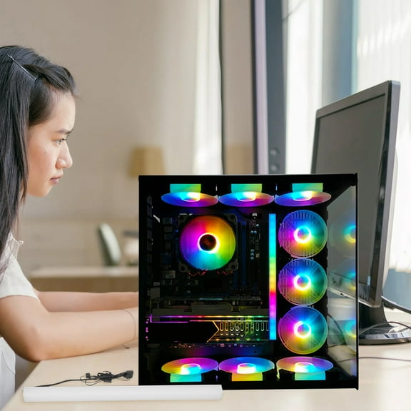 Tineasur White ARGB LED Light Bar with Aluminum Alloy for PC Case Decoration and Gaming Setup Lighting