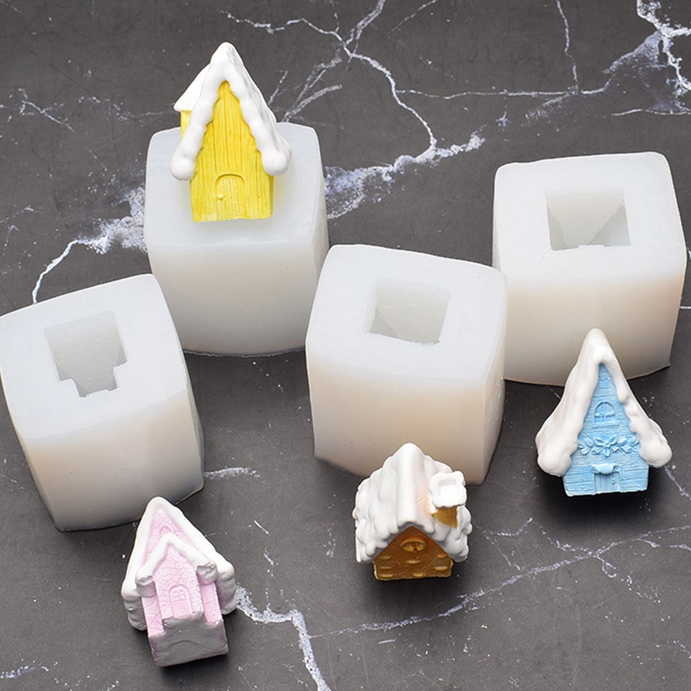 Tineasur 4 Pcs Holiday Soap Candle Mould Candle Mold White Creative Design for Professional Bakers