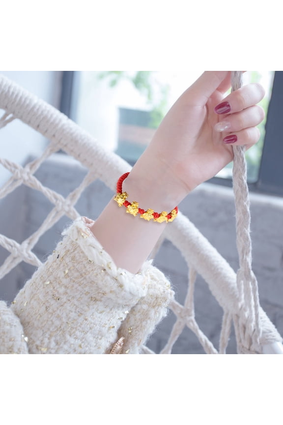 Womens Red Thread Bracelet Dragon Design Soft Comfortable Rope for Protection