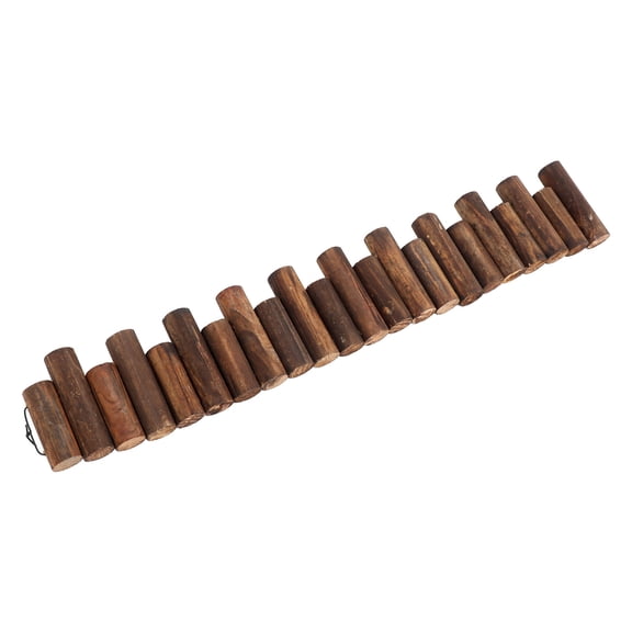 Tineasur Easy-Install Brown Wood Garden Fence for Plants, Borders, and Patio Privacy