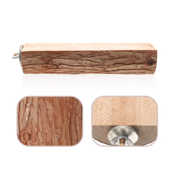 Tineasur Natural Wood Hamster Perch Platform Light Brown for Pet Exercise and Cage Decor