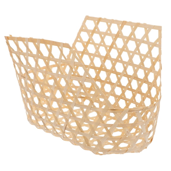 Tineasur Versatile Bamboo Woven Basket in Khaki for Fruit Storage and Room Decoration